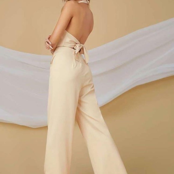 Shein Cropped Halter Vest Top & Split Hem Pants Set size 8/10 large medium wide - Picture 8 of 10